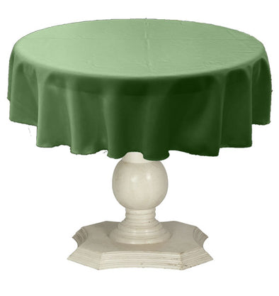 Clover Green Round Tablecloth Solid Dull Bridal Satin Overlay for Small Coffee Table Seamless