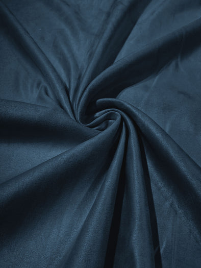 Coppen Blue Faux Suede Polyester Fabric | Microsuede | 58" Wide | Upholstery Weight, Tablecloth, Bags, Pouches, Cosplay, Costume