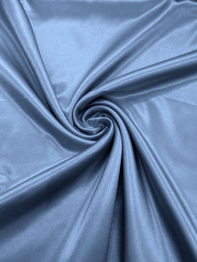 Coppen Blue Crepe Back Satin Bridal Fabric Draper/Prom/Wedding/58" Inches Wide Japan Quality
