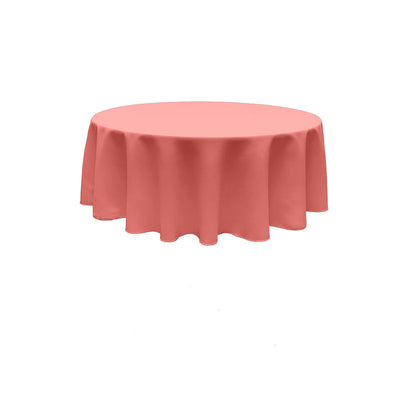 Coral Round Polyester Poplin Tablecloth Seamless