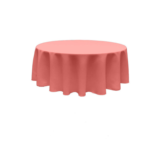 Coral Round Polyester Poplin Tablecloth Seamless
