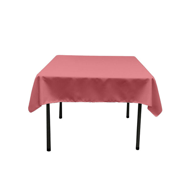 Coral Square Polyester Poplin Table Overlay - Diamond. Choose Size Below