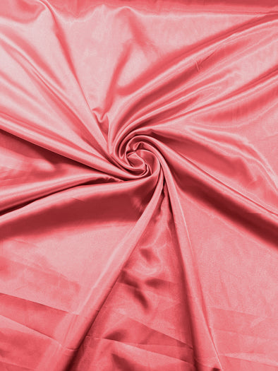 Coral Light Weight Silky Stretch Charmeuse Satin Fabric/60" Wide/Cosplay.