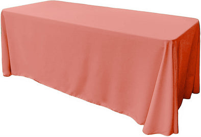 Coral Rectangular Polyester Poplin Tablecloth Floor Length / Party supply