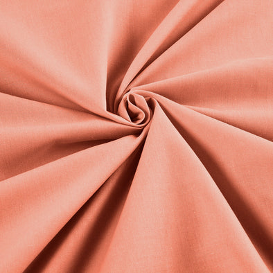 Coral Wide 65% Polyester 35 Percent Solid Poly Cotton Fabric for Crafts Costumes Decorations-Sold by the Yard
