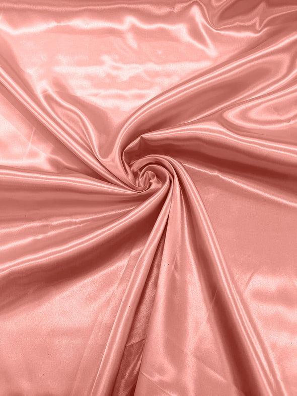 Coral Shiny Charmeuse Satin Fabric for Wedding Dress/Crafts Costumes/58” Wide /Silky Satin