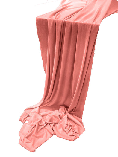 Coral Cotton Gauze Sheer Table Runner for Wedding, Decorations for Birthday Parties, Banquets, Engagements.