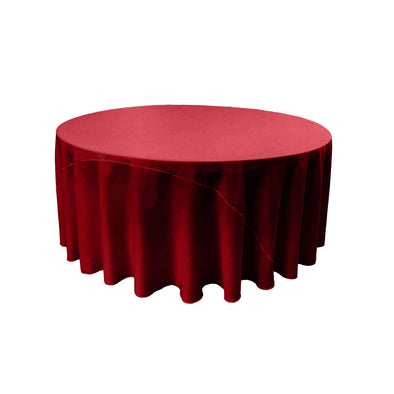 Cranberry Solid Round Polyester Poplin Tablecloth With Seamless