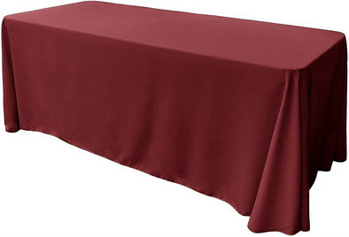 Cranberry Rectangular Polyester Poplin Tablecloth Floor Length / Party supply