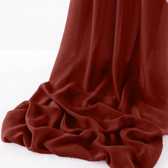 Cranberry Wool Dobby Chiffon Sheer Table Runner for Wedding, Decorations for Birthday Parties, Banquets, Engagements.