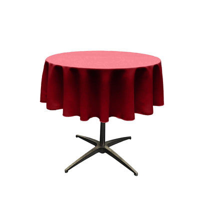 Cranberry Solid Round Polyester Poplin Tablecloth Seamless