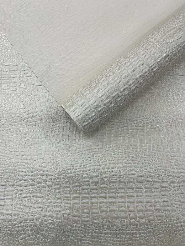 Crocodile Marine Vinyl 2 Tone Upholstery, Crocodile Skin Texture Faux Leather PVC Vinyl, 54" Wide.