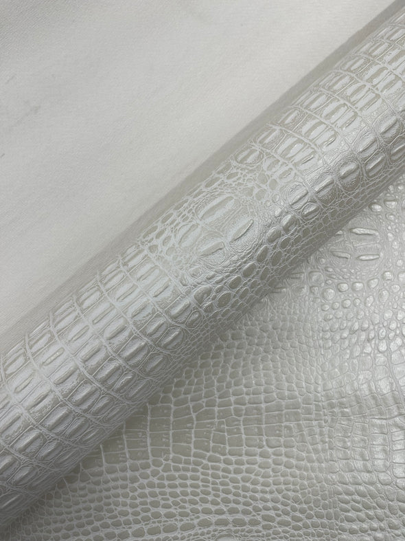 Crocodile Marine Vinyl 2 Tone Upholstery, Crocodile Skin Texture Faux Leather PVC Vinyl, 54" Wide.