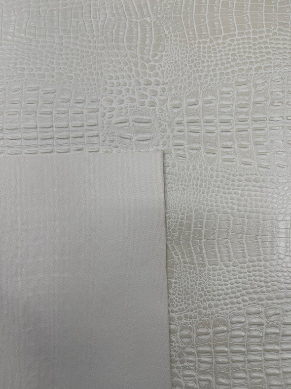 Crocodile Marine Vinyl 2 Tone Upholstery, Crocodile Skin Texture Faux Leather PVC Vinyl, 54" Wide.