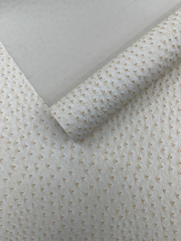 Classic Ostrich Upholstery Vinyl Fabric / Faux Leather Accessories Crafting Apparel Upholstery Vinyl Fabric 54" Wide.