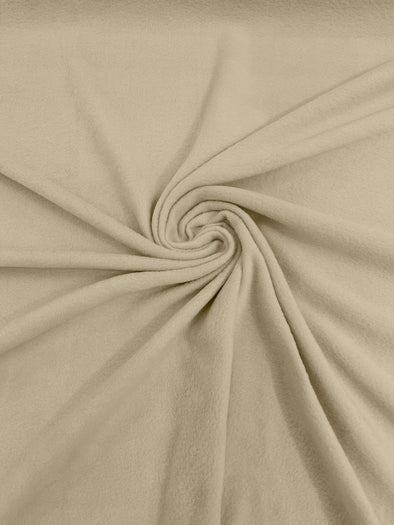 Cream Solid Polar Fleece Fabric Sold by the yard 60"Wide|Antipilling 245GSM |Medium Soft Weight| Blanket Supply,DIY, Decor,Baby Blanket