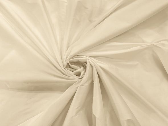 Cream 100% Polyester Imitation Silk Taffeta Fabric 55" Wide/Costume/Dress/Cosplay/Wedding