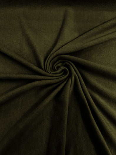 Dark Olive Solid Polar Fleece Fabric Sold by the yard 60"Wide|Antipilling 245GSM |Medium Soft Weight| Blanket Supply,DIY, Decor,Baby Blanket