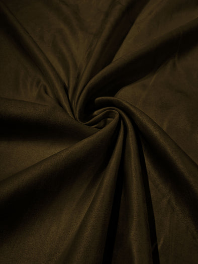 Dark Olive Faux Suede Polyester Fabric | Microsuede | 58" Wide | Upholstery Weight, Tablecloth, Bags, Pouches, Cosplay, Costume