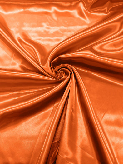 Dark Orange Shiny Charmeuse Satin Fabric for Wedding Dress/Crafts Costumes/58” Wide /Silky Satin