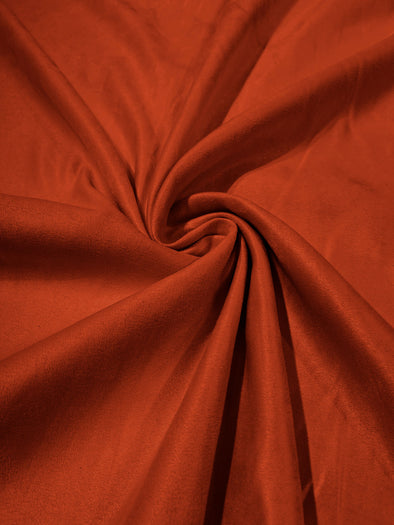 Dark Orange Faux Suede Polyester Fabric | Microsuede | 58" Wide | Upholstery Weight, Tablecloth, Bags, Pouches, Cosplay, Costume