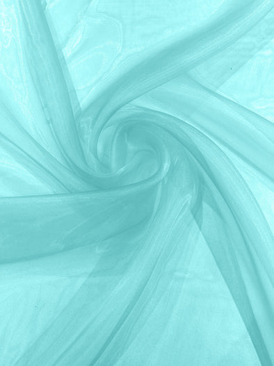 Dark Aqua 58/60"Wide 100% Polyester Soft Light Weight, Sheer Crystal Organza Fabric Sold By The Yard