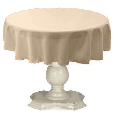 Dark Blush Round Tablecloth Solid Dull Bridal Satin Overlay for Small Coffee Table Seamless