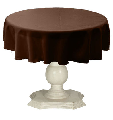 Dark Brown Round Tablecloth Solid Dull Bridal Satin Overlay for Small Coffee Table Seamless