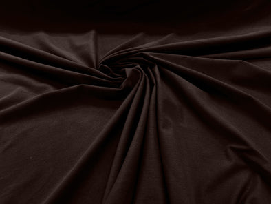 Dark Brown 58/60" Wide Cotton Jersey Spandex Knit Blend 95% Cotton 5 percent Spandex/Stretch Fabric/Costume