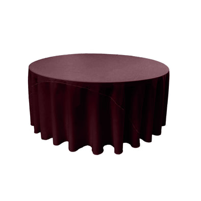 Dark Burgundy Solid Round Polyester Poplin Tablecloth With Seamless