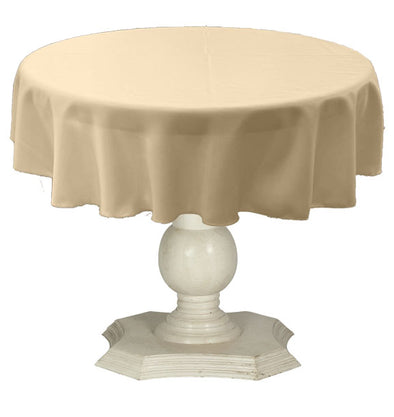Dark Champagne Round Tablecloth Solid Dull Bridal Satin Overlay for Small Coffee Table Seamless