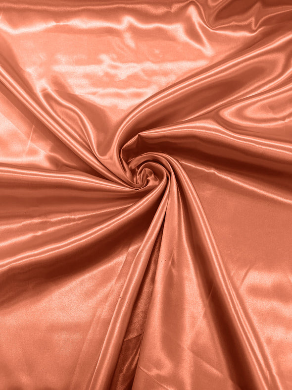 Dark Coral Shiny Charmeuse Satin Fabric for Wedding Dress/Crafts Costumes/58” Wide /Silky Satin