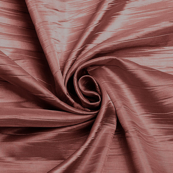 Dark Dusty Rose Crushed Taffeta Fabric - 54" Width - Creased Clothing Decorations Crafts - Sold By The Yard