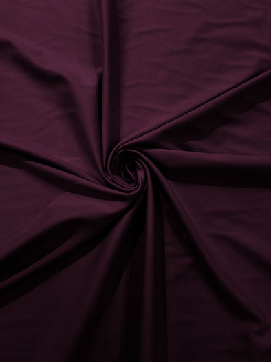 Dark Eggplant Stretch Ponte De Roma 320 GSM Knit Poly Rayon Fabric, Sold by the Yard