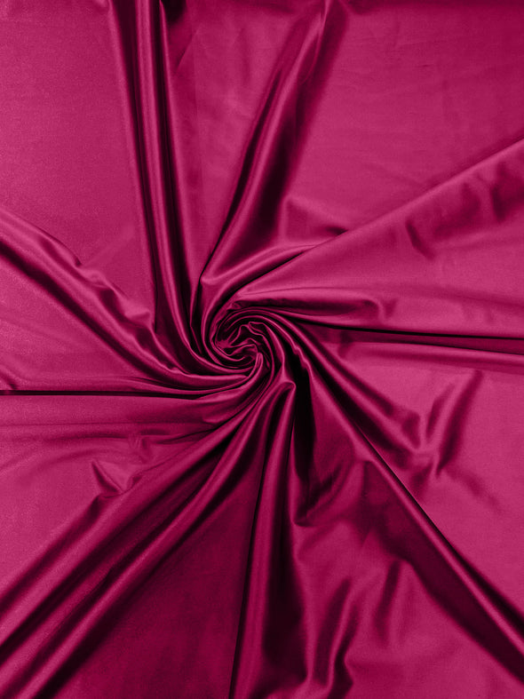 Dark Fuchsia Heavy Shiny Satin Stretch Spandex Fabric/58 Inches Wide/Prom/Wedding/Cosplays