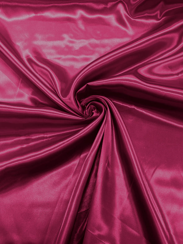 Dark Fuchsia Shiny Charmeuse Satin Fabric for Wedding Dress/Crafts Costumes/58” Wide /Silky Satin