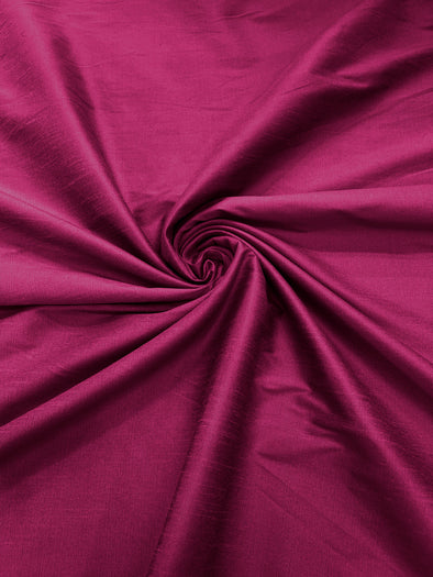 Dark Fuchsia Polyester Dupioni Faux Silk Fabric/ 55” Wide/Wedding Fabric/Home Décor.