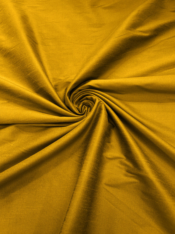 Dark Gold Polyester Dupioni Faux Silk Fabric/ 55” Wide/Wedding Fabric/Home Décor.
