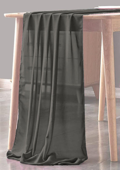 Dark Gray Sheer Table Runner for Wedding, Decorations for Birthday Parties, Banquets, Engagements.