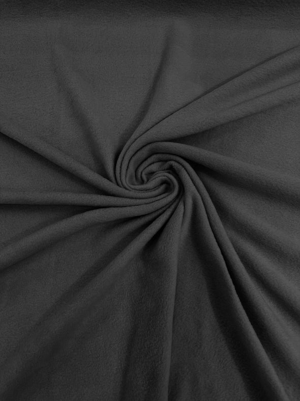 Dark Gray Solid Polar Fleece Fabric Sold by the yard 60"Wide|Antipilling 245GSM |Medium Soft Weight| Blanket Supply,DIY, Decor,Baby Blanket