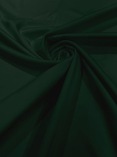 Dark Hunter Green Matte Stretch Lamour Satin Fabric 58" Wide/Sold By The Yard. New Colors