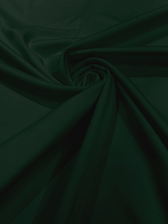 Dark Hunter Green Matte Stretch Lamour Satin Fabric 58" Wide/Sold By The Yard. New Colors