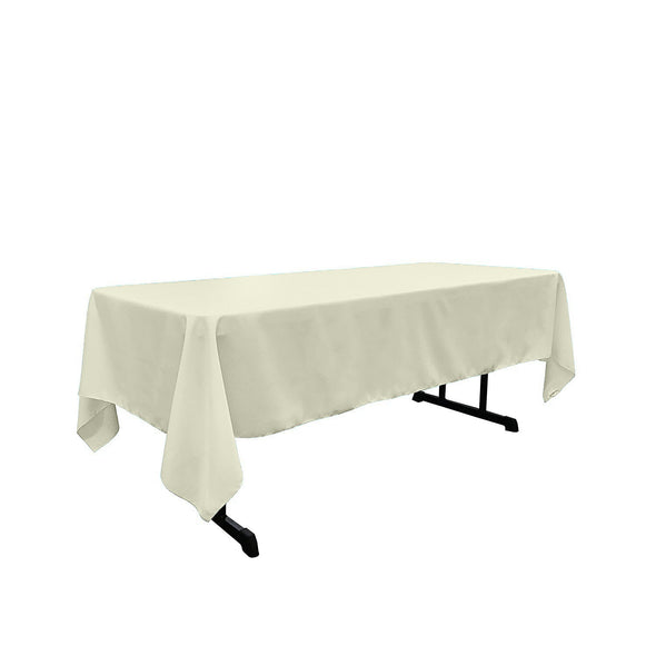 Dark Ivory Rectangular Polyester Poplin Tablecloth / Party supply