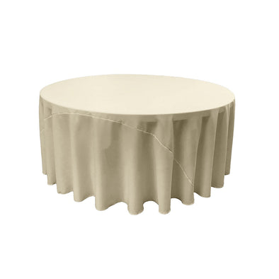 Dark Ivory Solid Round Polyester Poplin Tablecloth With Seamless
