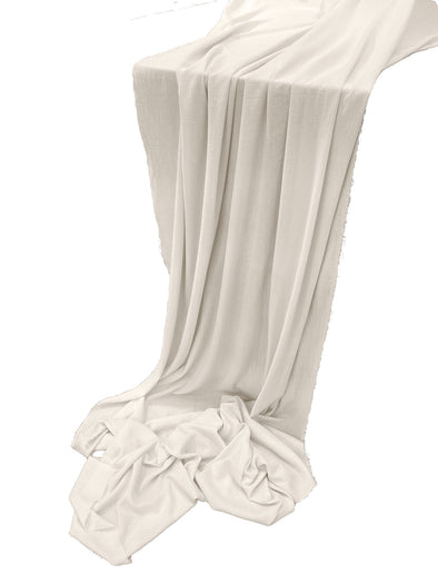 Dark Ivory Cotton Gauze Sheer Table Runner for Wedding, Decorations for Birthday Parties, Banquets, Engagements.