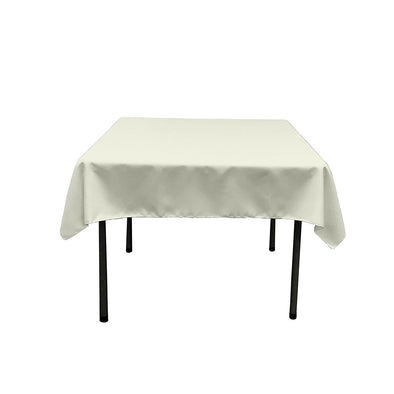 Dark Ivory Square Polyester Poplin Table Overlay - Diamond. Choose Size Below