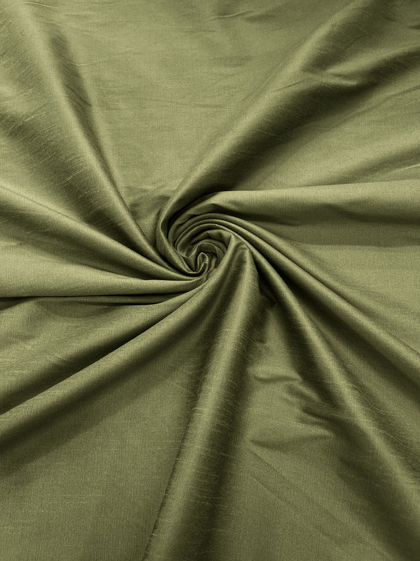Dark Sage Polyester Dupioni Faux Silk Fabric/ 55” Wide/Wedding Fabric/Home Décor.