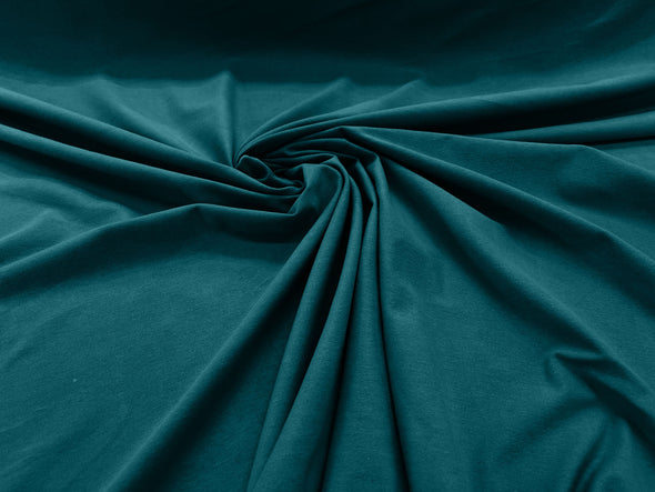 Dark Jade 58/60" Wide Cotton Jersey Spandex Knit Blend 95% Cotton 5 percent Spandex/Stretch Fabric/Costume