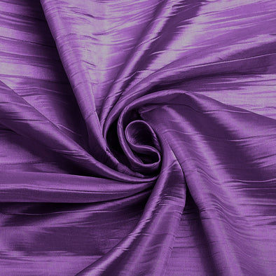 Dark Lavender Crushed Taffeta Fabric - 54" Width - Creased Clothing Decorations Crafts - Sold By The Yard