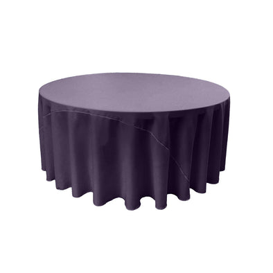 Dark Lilac Solid Round Polyester Poplin Tablecloth With Seamless